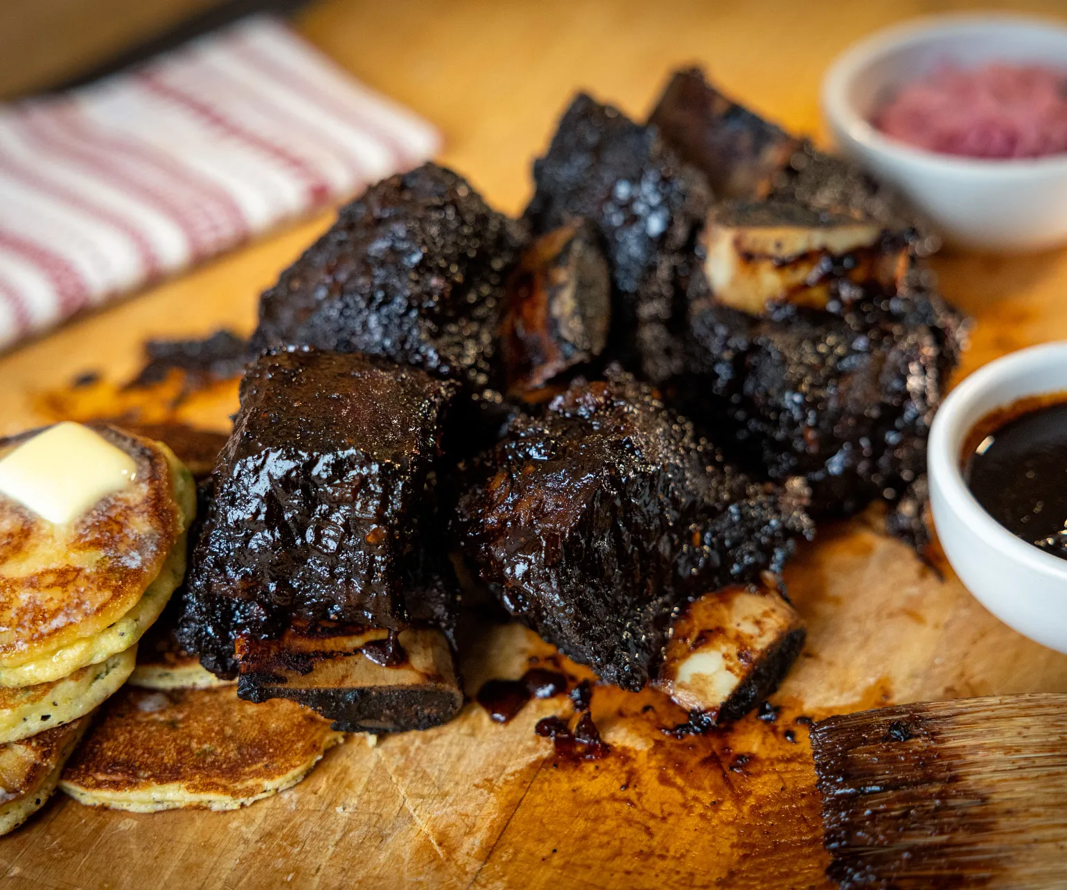 Glazed Short Ribs with Johnny Cakes